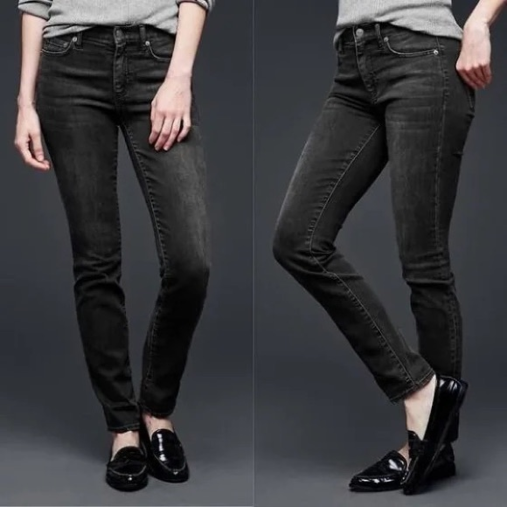 Gap Resolution Slim Straight Women’s Black Jeans Size 27 Tall‎